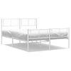 Vidaxl Estructura Cama Metal Con Cabecero Y Estribo Blanco 150x200 Cm