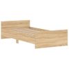 Vidaxl Estructura De Cama Madera Contrachapada Roble Sonoma 90x190 Cm Marrón