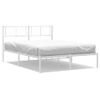 Vidaxl Estructura De Cama Con Cabecero Metal Blanca 160x200 Cm