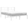 Vidaxl Estructura De Cama Con Cabecero Metal Blanca 160x200 Cm