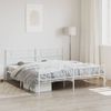 Vidaxl Estructura Cama Metal Con Cabecero Y Estribo Blanco 180x200 Cm