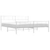 Vidaxl Estructura Cama Metal Con Cabecero Y Estribo Blanco 180x200 Cm