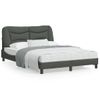 Vidaxl Estructura De Cama Con Cabecero De Tela Gris Oscuro 140x190 Cm