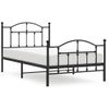 Vidaxl Estructura De Cama Con Cabecero Y Estribo Metal Negro 100x190cm