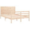 Vidaxl Estructura De Cama Con Cabecero Madera Maciza 140x190 Cm Marrón