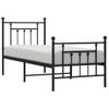 Vidaxl Estructura De Cama Con Cabecero Y Estribo Metal Negro 75x190 Cm