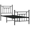 Vidaxl Estructura De Cama Con Cabecero Y Estribo Metal Negro 75x190 Cm