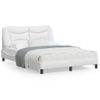 Vidaxl Estructura De Cama Cabecero Cuero Sintético Blanco 140x190 Cm