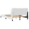 Vidaxl Estructura De Cama Cabecero Cuero Sintético Blanco 140x190 Cm