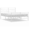 Vidaxl Estructura Cama Metal Con Cabecero Y Estribo Blanco 160x200 Cm