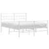 Vidaxl Estructura Cama Metal Con Cabecero Y Estribo Blanco 160x200 Cm