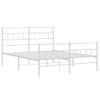 Vidaxl Estructura Cama Metal Con Cabecero Y Estribo Blanco 160x200 Cm