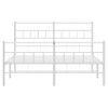 Vidaxl Estructura Cama Metal Con Cabecero Y Estribo Blanco 160x200 Cm