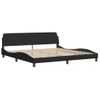 Vidaxl Estructura De Cama Con Cabecero De Terciopelo Negro 200x200 Cm