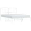 Vidaxl Estructura De Cama De Metal Con Cabecero Blanca 140x190 Cm