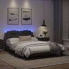 Vidaxl Estructura Cama Con Luces Led Cuero Sintético Gris 120x200 Cm