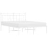 Vidaxl Estructura De Cama De Metal Con Cabecero Blanca 140x190 Cm