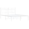 Vidaxl Estructura De Cama De Metal Con Cabecero Blanca 140x190 Cm