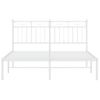 Vidaxl Estructura De Cama De Metal Con Cabecero Blanca 140x190 Cm