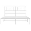 Vidaxl Estructura De Cama De Metal Con Cabecero Blanca 150x200 Cm