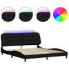 Vidaxl Estructura De Cama Con Luces Led Tela Negro 180x200 Cm