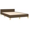 Vidaxl Estructura De Cama Con Cabecero Tela Marrón Oscuro 120x190 Cm