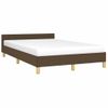 Vidaxl Estructura De Cama Con Cabecero Tela Marrón Oscuro 120x190 Cm