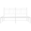 Vidaxl Estructura De Cama De Metal Con Cabecero Blanca 150x200 Cm