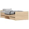 Vidaxl Estructura De Cama Con Cabecero Piecero Roble Sonoma 90x190 Cm Marrón