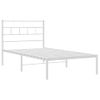 Vidaxl Estructura De Cama De Metal Con Cabecero Blanco 100x190 Cm