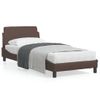 Vidaxl Estructura De Cama Con Cabecero Cuero Sintético Marrón 90x190cm