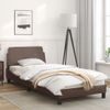 Vidaxl Estructura De Cama Con Cabecero Cuero Sintético Marrón 90x190cm