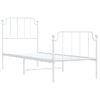 Vidaxl Estructura Cama Metal Con Cabecero Y Pie Cama Blanca 80x200 Cm