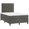 Vidaxl Cama Box Spring Colchón Y Led Terciopelo Gris Oscuro 120x190 Cm