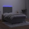 Vidaxl Cama Box Spring Colchón Y Led Terciopelo Gris Oscuro 120x190 Cm