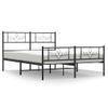 Vidaxl Estructura De Cama Cabecero Y Estribo Metal Negro 160x200 Cm