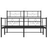 Vidaxl Estructura De Cama Cabecero Y Estribo Metal Negro 160x200 Cm