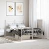 Vidaxl Estructura Cama Metal Con Cabecero Y Estribo Blanco 120x190 Cm