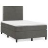 Vidaxl Cama Box Spring Colchón Y Led Terciopelo Gris Oscuro 120x190 Cm