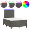 Vidaxl Cama Box Spring Colchón Y Led Terciopelo Gris Oscuro 120x190 Cm