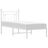 Vidaxl Estructura De Cama De Metal Con Cabecero Blanco 75x190 Cm