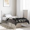 Vidaxl Estructura De Cama De Metal Con Cabecero Blanco 75x190 Cm