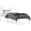 Vidaxl Estructura De Cama De Metal Con Cabecero Blanco 75x190 Cm