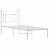 Vidaxl Estructura De Cama De Metal Con Cabecero Blanco 75x190 Cm