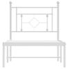 Vidaxl Estructura De Cama De Metal Con Cabecero Blanco 75x190 Cm