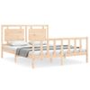 Vidaxl Estructura De Cama Con Cabecero Madera Maciza 160x200 Cm Marrón