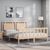 Vidaxl Estructura De Cama Con Cabecero Madera Maciza 160x200 Cm Marrón