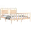 Vidaxl Estructura De Cama Con Cabecero Madera Maciza 160x200 Cm Marrón