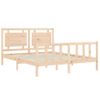 Vidaxl Estructura De Cama Con Cabecero Madera Maciza 160x200 Cm Marrón