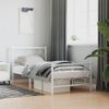 Vidaxl Estructura Cama Metal Con Cabecero Y Pie Cama Blanca 90x200 Cm